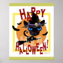 Halloween Cat Party Art - Multi posters