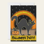 Halloween Cat Party Invitation