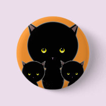 Halloween Cat Pin Button