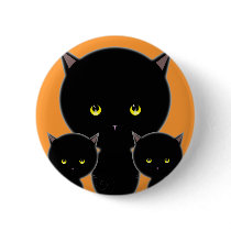 Halloween Cat Pin Button