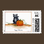 Halloween Cat Postage Stamp stamps