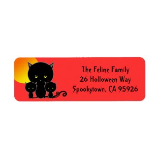 Halloween Cat Return Address Labels label