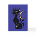 halloween cat with moon cards by spookstation halloween cat with moon cards