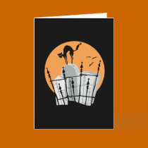 Halloween Cemetery Cat cards