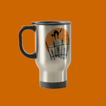Halloween Cemetery Cat mugs