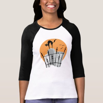 Halloween Cemetery Cat shirts