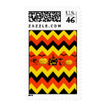 Halloween Chevron Haunted House Black Cat Pattern Stamps