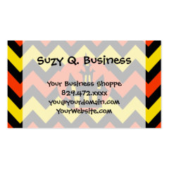 Halloween Chevron Spooky Haunted House Design Business Cards