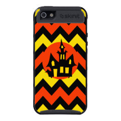Halloween Chevron Spooky Haunted House Design Case For iPhone 5
