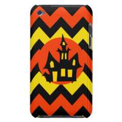Halloween Chevron Spooky Haunted House Design iPod Case-Mate Cases