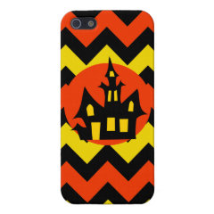 Halloween Chevron Spooky Haunted House Design iPhone 5 Case