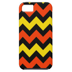 Halloween Chevron Striped Pattern Black Orange iPhone 5 Cover