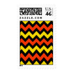 Halloween Chevron Striped Pattern Black Orange Postage