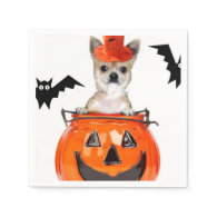 Halloween Chihuahua dog Standard Cocktail Napkin