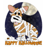Halloween Corgi Mummy Ladies T-Shirt