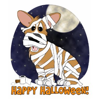 Halloween Corgi Mummy Ladies T-Shirt shirt