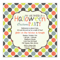 colourful polka dot halloween party inviter invitation