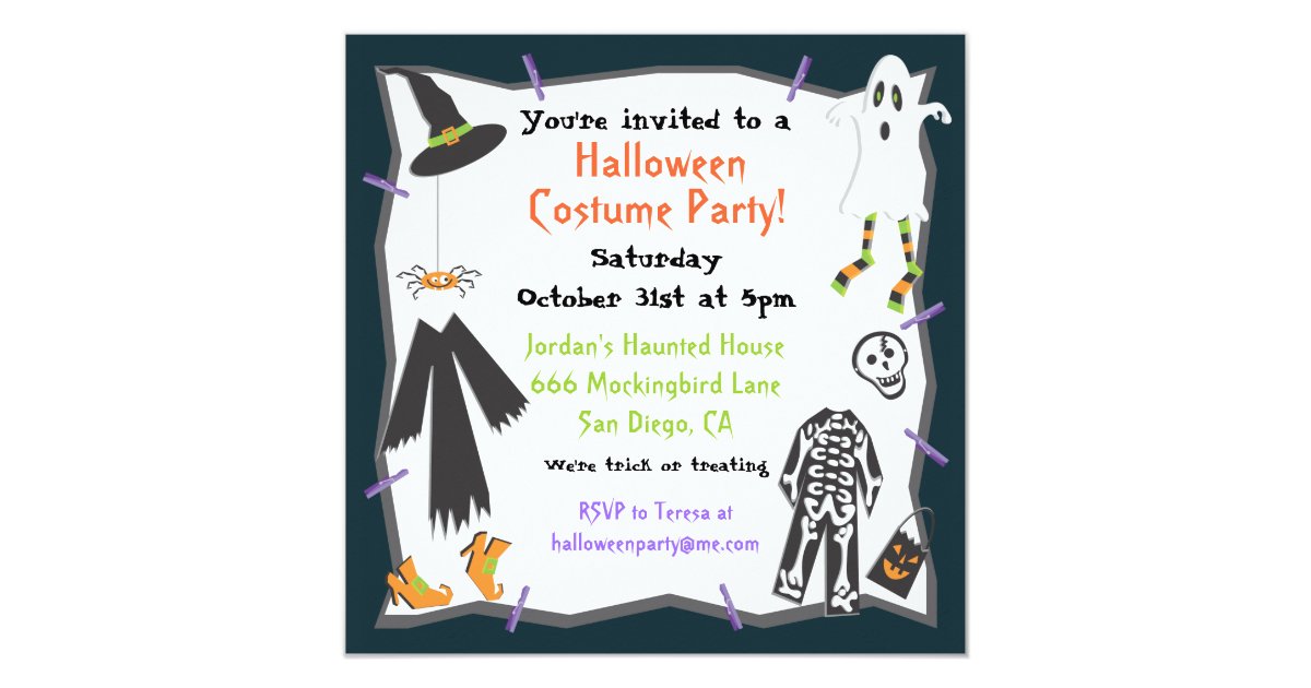 Halloween Costume Party Invitation Zazzle