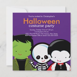 Monster Birthday Party on Halloween Costume Party Invitation Cute Monsters By