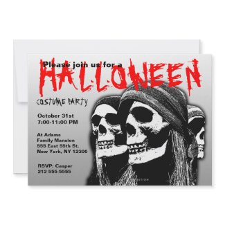 Halloween Costume Party Invitation Pirate Skull invitation