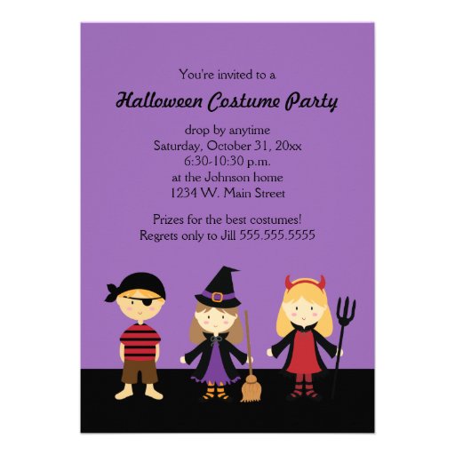 Halloween Costume Party Invitations for Kids