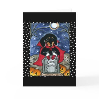 Halloween Count Dachshund card