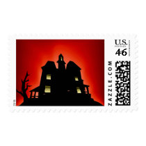 Halloween Creepy Haunted House Postage