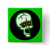 Halloween Creepy Skull Button