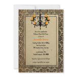 Halloween Damask and Chandelier Bridal Shower Custom Announcement