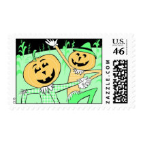 Halloween Dance of the Pumpkins postage