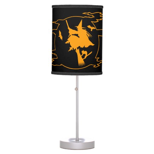Halloween decor lamps wicked witch on broom Zazzle