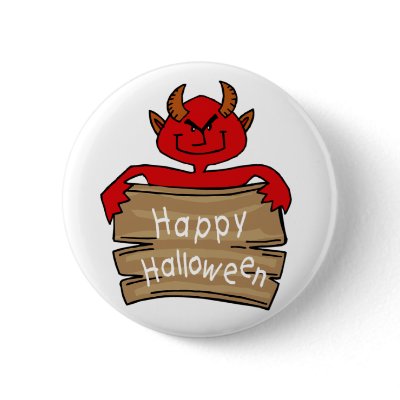 Halloween Devil button by holiday_tshirts