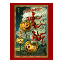 Halloween Devils & JOLs Postcard