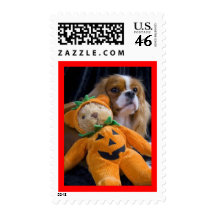 Halloween dog - cavalier king charles spaniel stamp