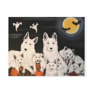 Halloween Dog Family postcard