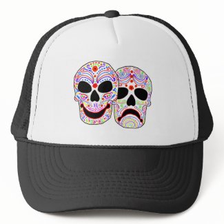 Halloween DOTD Comedy-Tragedy Skulls hat