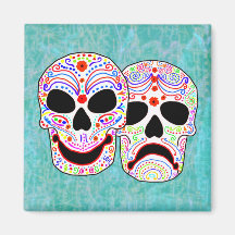 Halloween DOTD Comedy-Tragedy Skulls Magnets