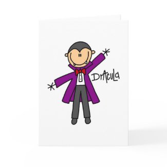 Halloween Dracula Stick Figure Card card