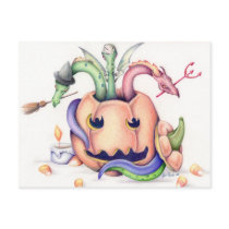 Halloween Dragons Post Card postcards by fuzzydragons Halloween Dragons Post Card postcards