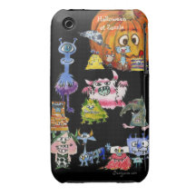 Halloween en los monstruos del dibujo animado de Z iPhone 3 Case-Mate Cárcasa