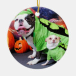 Halloween  English Bulldog Spike - Chihuahua Gizmo Christmas Ornaments