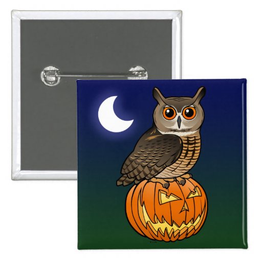 Halloween Eurasian Eagle Owl Buttons