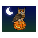 Halloween Eurasian Eagle Owl Post Cards