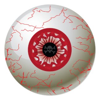 Halloween Eyeball Party Invitation (Red)