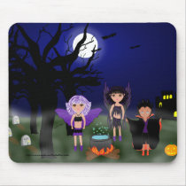 Halloween Faeries and Dracula Boy mousepads