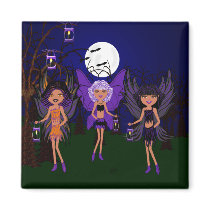 Halloween Faeries The Hallow Sisters Fridge Magnet