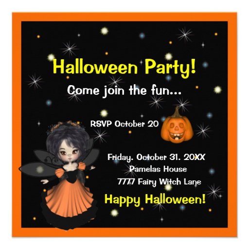 Halloween Fairy Invitation