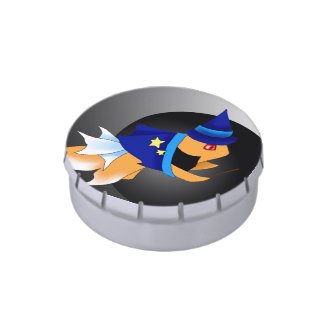 Halloween Fish Wizard Candy Tin (Round)
