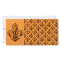 Halloween Fleur de lis Photo Greeting Card