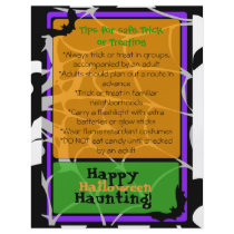 Halloween Flyer with Trick or Treat safety tips flyers